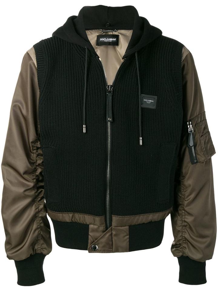 Dolce & Gabbana Knitted Front Bomber Jacket - S9000