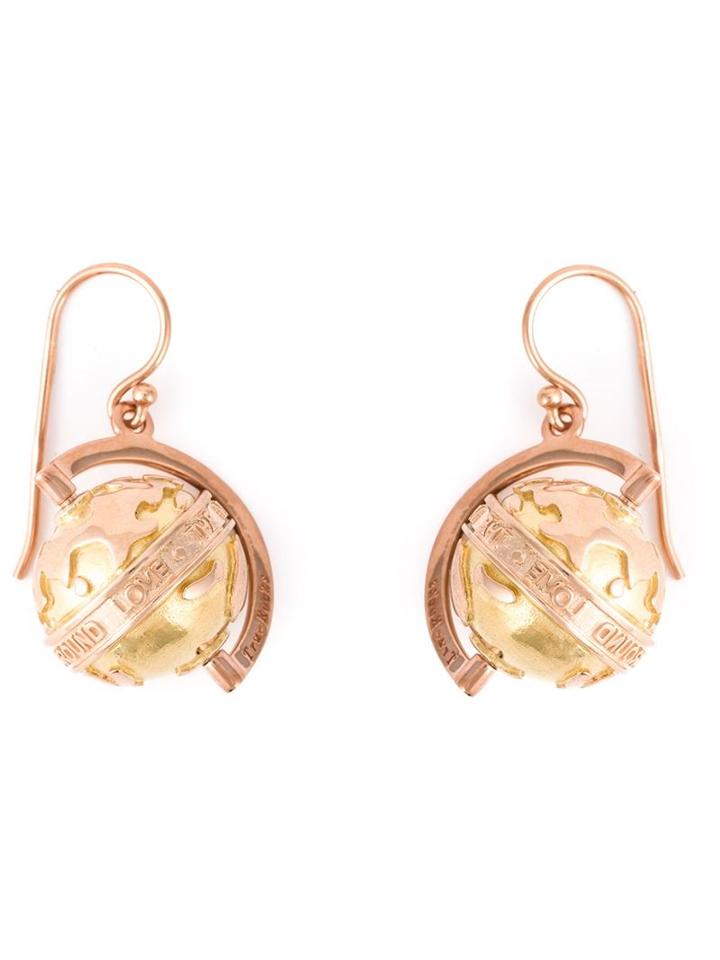 True Rocks Globe Drop Earrings, Women's, Metallic, Rose Gold Plated Sterling Silver