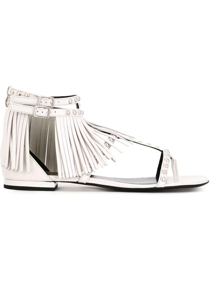 Saint Laurent Nu Pieds Sandals, Women's, Size: 40, White, Leather