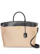 Burberry Cotton Canvas And Leather Society Top Handle Bag - Neutrals