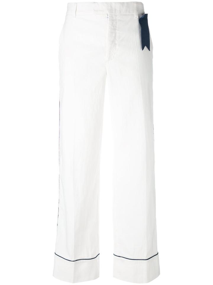 The Gigi Straight Trousers, Women's, Size: 40, White, Cotton
