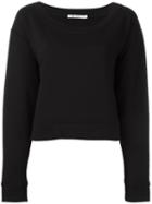 T By Alexander Wang Scoop Neck Sweatshirt, Women's, Size: Medium, Black, Cotton/polyester/modal