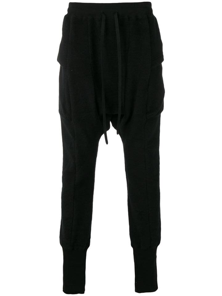 The Viridi-anne Dropped Crotch Track Trousers - Black
