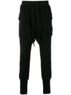 The Viridi-anne Dropped Crotch Track Trousers - Black