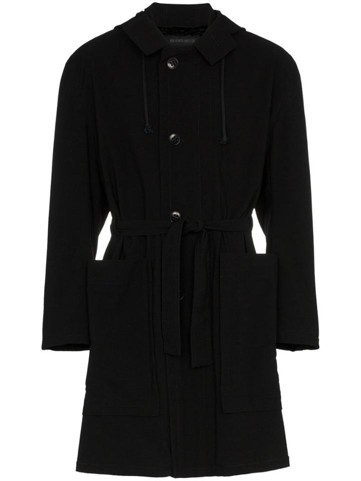 Ann Demeulemeester Black Belted Parka