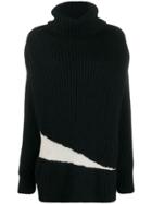 Ann Demeulemeester Contrast Roll-neck Sweater - Black