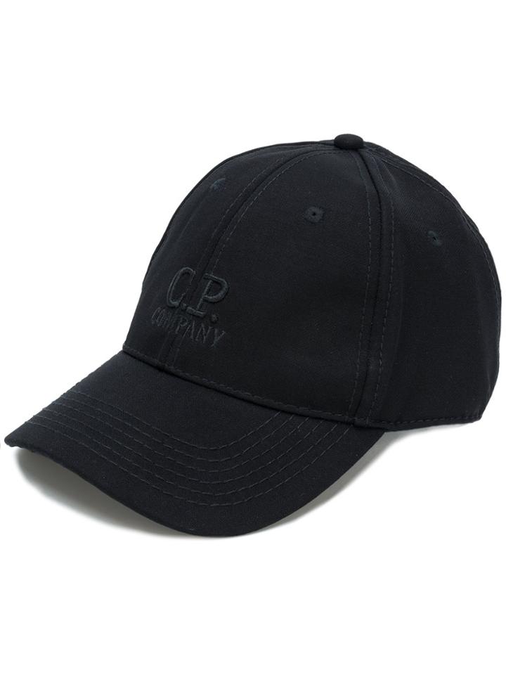Cp Company Embroidered Logo Cap - Black