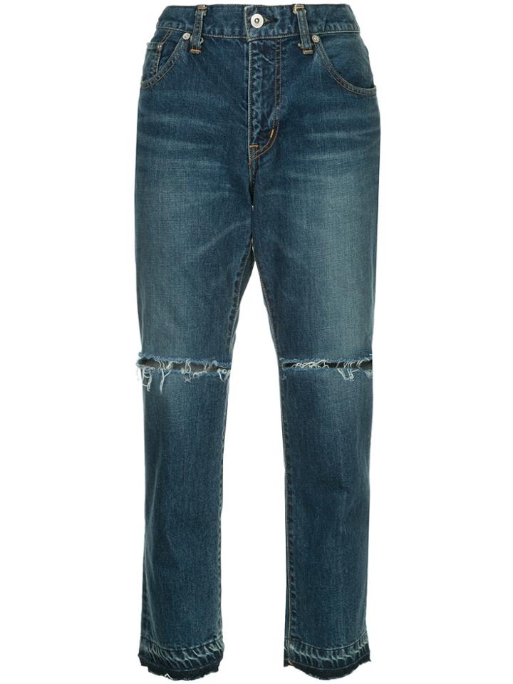 Sacai Slim Cropped Jeans - Blue