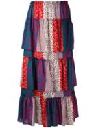Sonia Rykiel Layered Patchwork Skirt, Women's, Size: 36, Cotton
