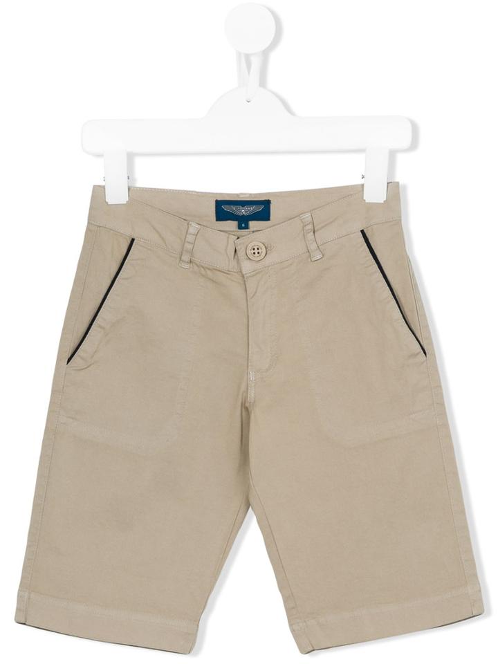 Aston Martin Kids - Long Chino Shorts - Kids - Cotton/spandex/elastane - 10 Yrs, Nude/neutrals