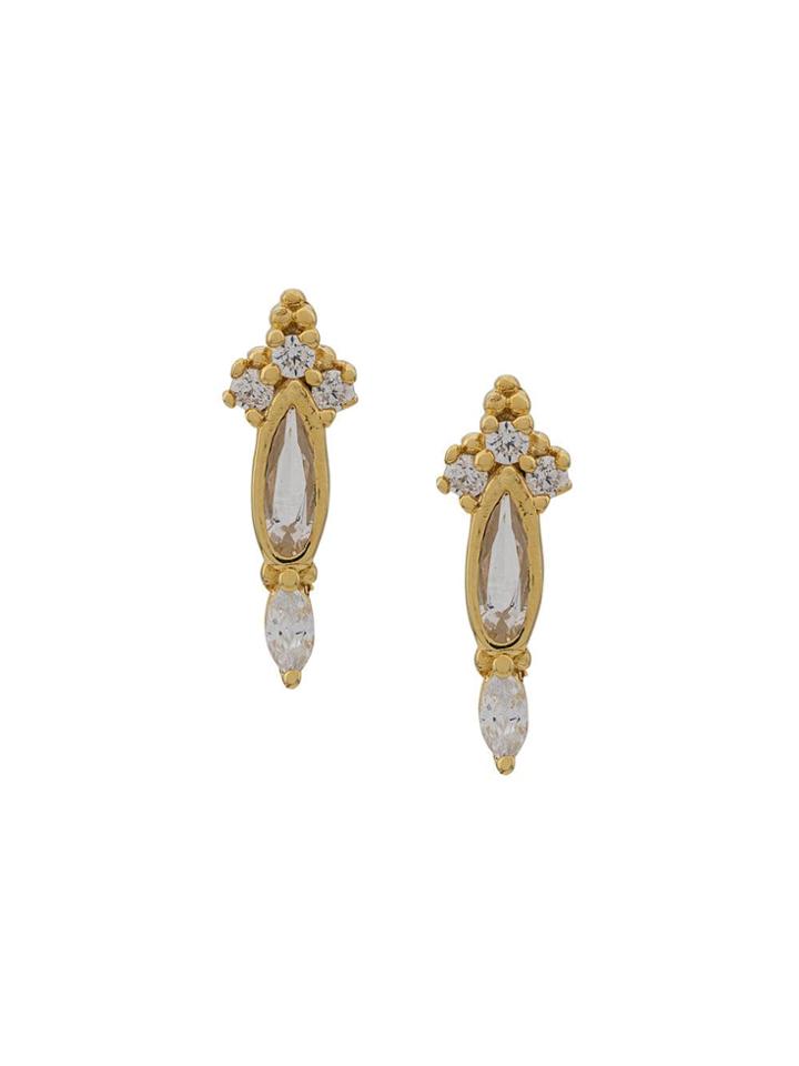 V Jewellery Mali Stud Earrings - Gold
