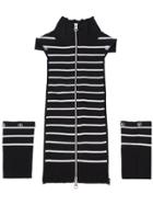 Veronica Beard Regan Striped Dickey - Black