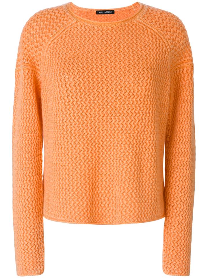Iris Von Arnim Round Neck Jumper - Yellow & Orange