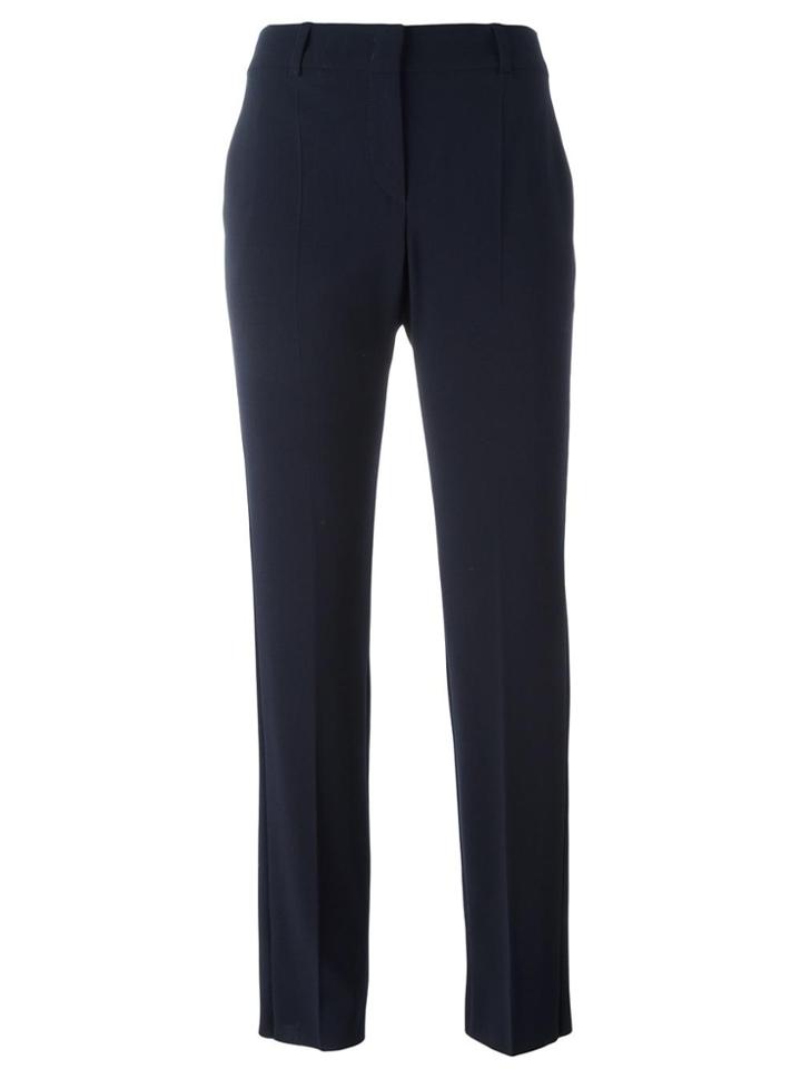 Armani Collezioni Cropped Tailored Trousers - Blue