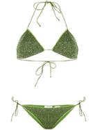 Oseree Lumière Metallic Triangle Bikini - Green