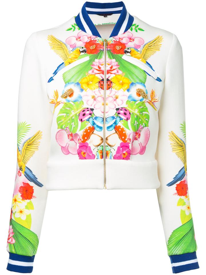 Manish Arora Tropical Print Bomber Jacket - White