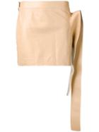 Jw Anderson Toast Leather Tab Mini Skirt - Neutrals