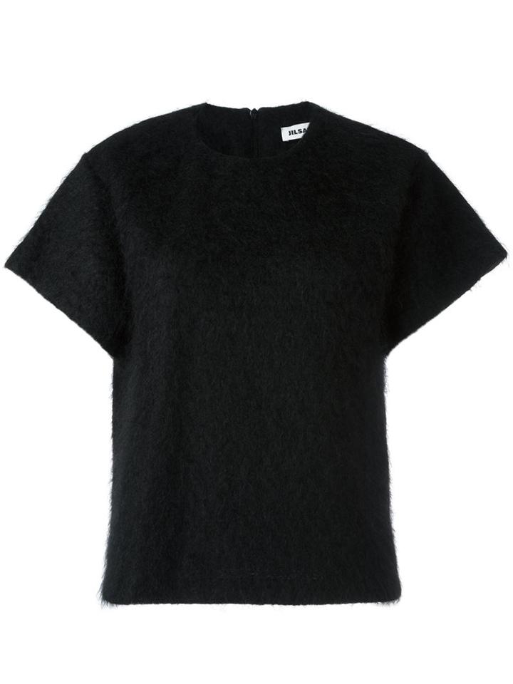 Jil Sander Wide Sleeve Knitted Top, Women's, Size: 36, Black, Polyester/mohair/wool