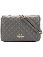 Love Moschino - Double-chains Quilted Shoulder Bag - Women - Polyurethane - One Size, Grey, Polyurethane