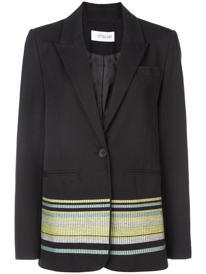 Derek Lam 10 Crosby Single Button Blazer With Embroidery - Black