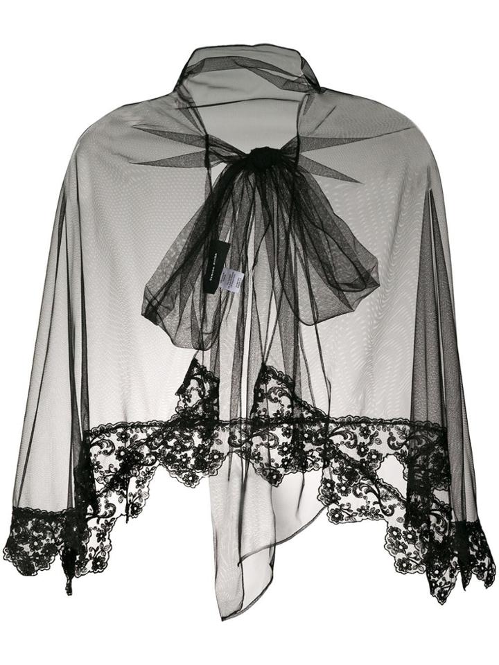 Simone Rocha Sheer Long-sleeve Cardigan - Black
