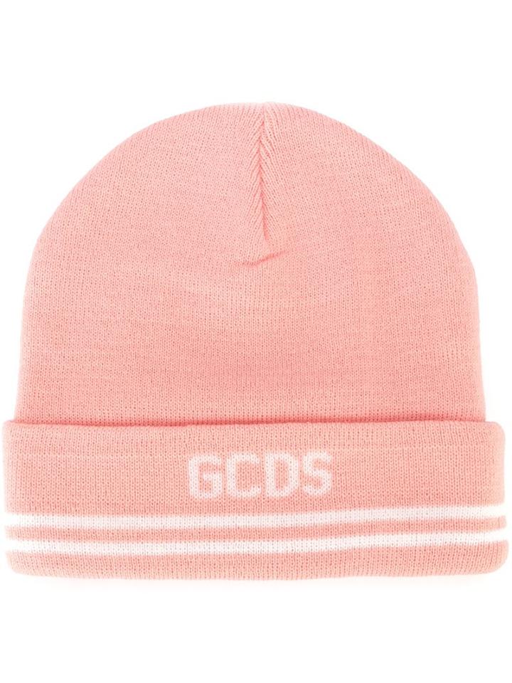 Gcds Logo Beanie Hat, Adult Unisex, Pink/purple, Polyester