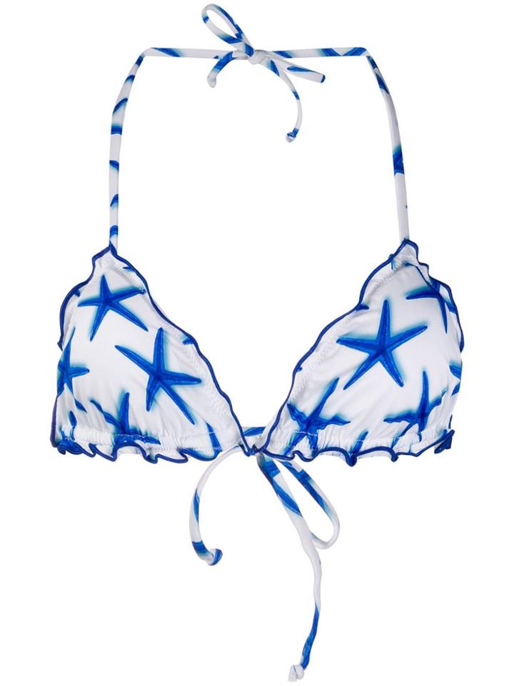 Mc2 Saint Barth Printed Sagittarius Bikini Top - White