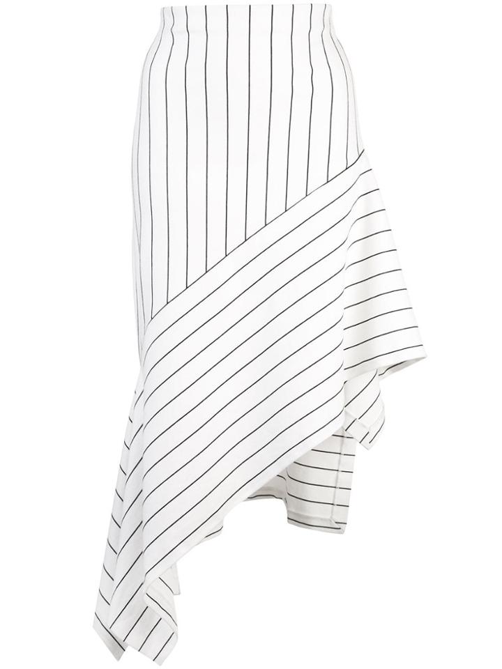 Rosetta Getty Striped Asymmetric Skirt - White