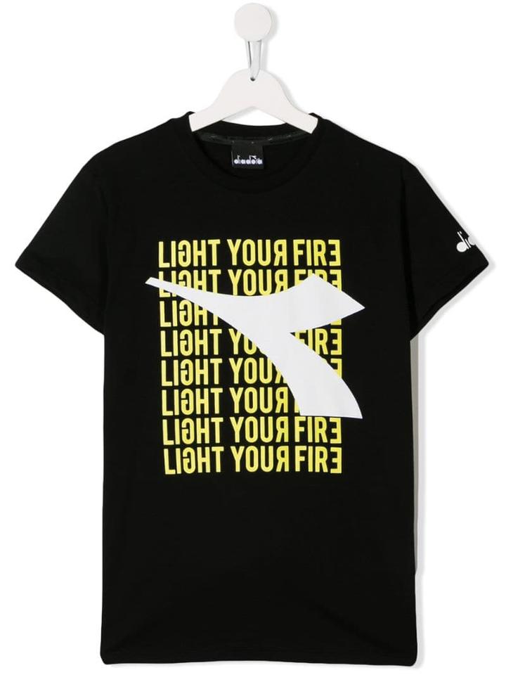 Diadora Junior Teen 'light You Fire' T-shirt - Black