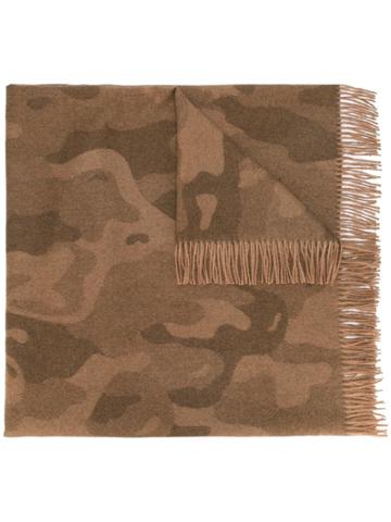 The Inoue Brothers Camouflage Print Scarf - Brown
