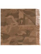 The Inoue Brothers Camouflage Print Scarf - Brown