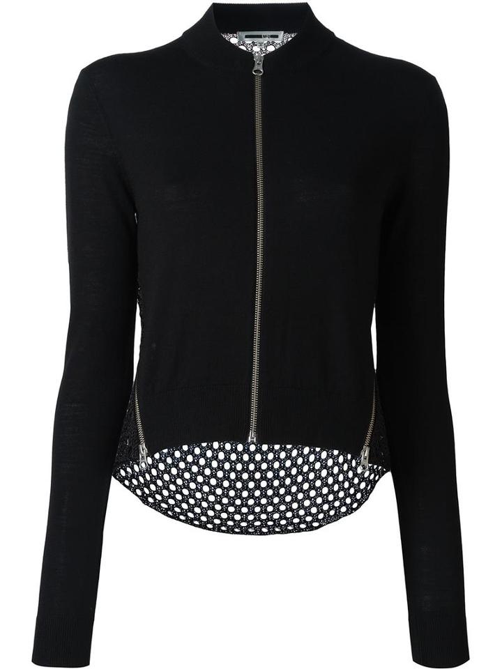 Mcq Alexander Mcqueen Zip Up Cardigan, Women's, Size: Large, Black, Wool/viscose