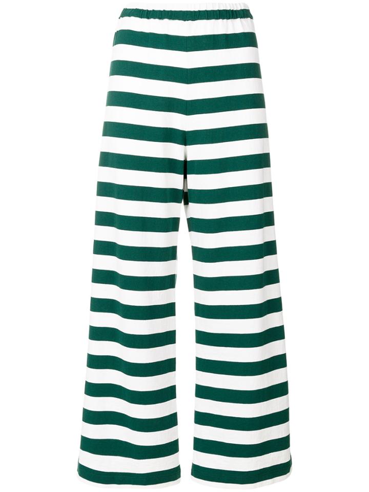 Aspesi Striped Wide Leg Trousers - White