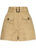 Zimmermann Buttoned Safari Shorts - Neutrals