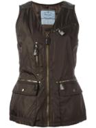 Prada Vintage Sleeveless Jacket, Women's, Size: Medium, Brown