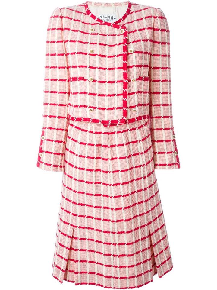 Chanel Vintage Checked Skirt Suit