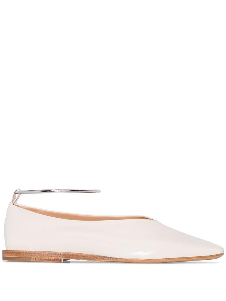 Jil Sander Anklet-embellished Pumps - White