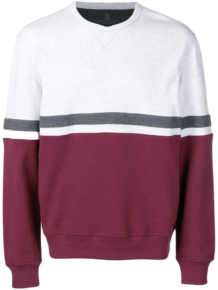 Brunello Cucinelli Colour-blocked Sweatshirt - Grey