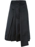 Rochas Pleated Detail Skirt, Women's, Size: 40, Black, Polyester/silk