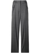 Erika Cavallini Check Straight Trousers - Grey