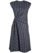 Palmer / Harding Check Gathered Dress - Blue