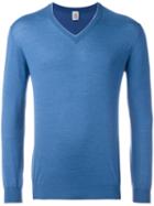 Eleventy V-neck Jumper, Men's, Size: Small, Blue, Silk/merino