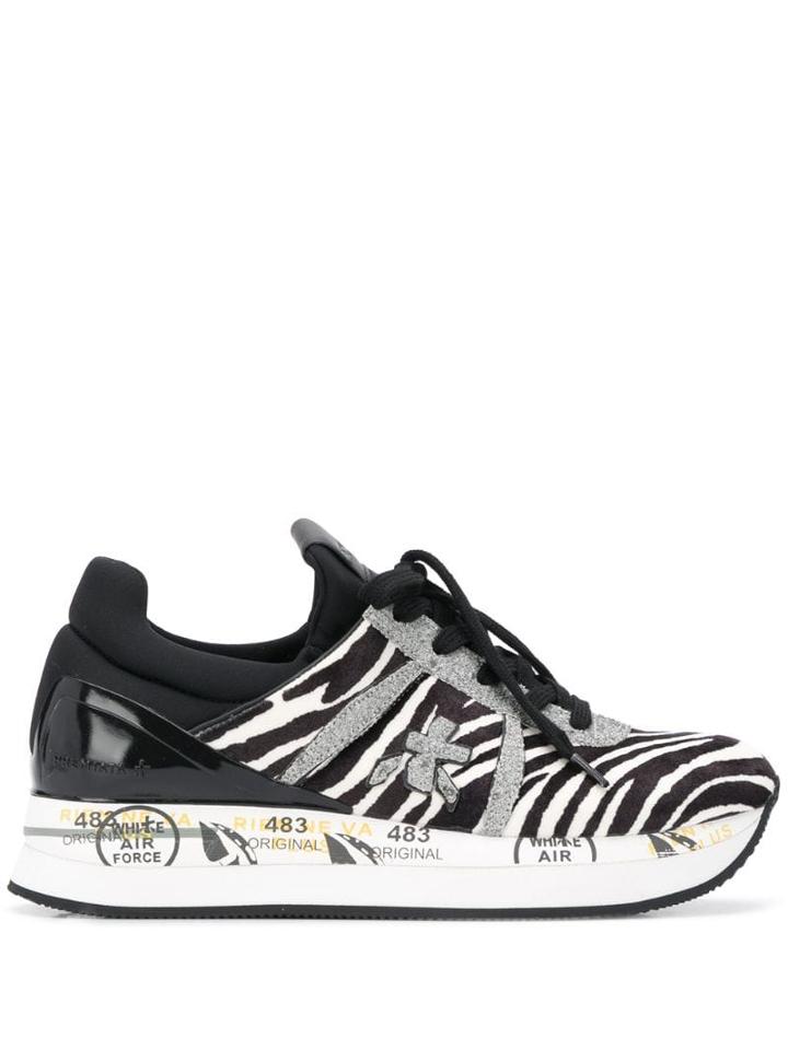 Premiata Liz Zebra Print Sneakers - Black