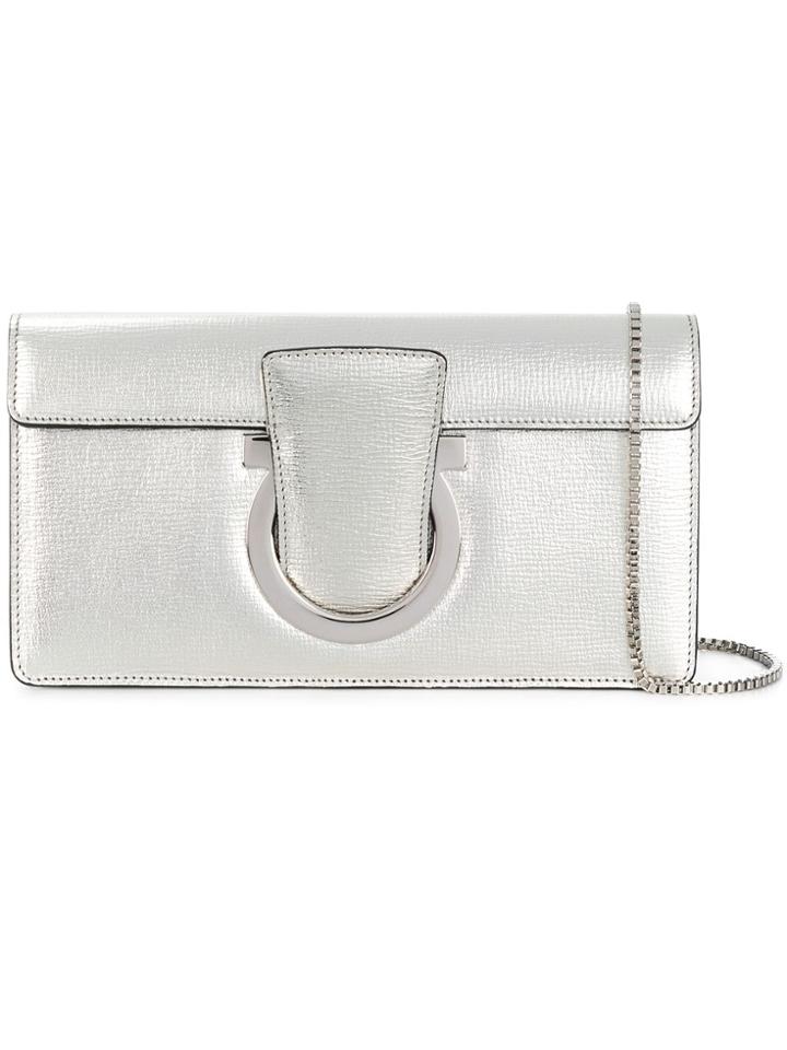 Salvatore Ferragamo Thalia Clutch Bag - Metallic