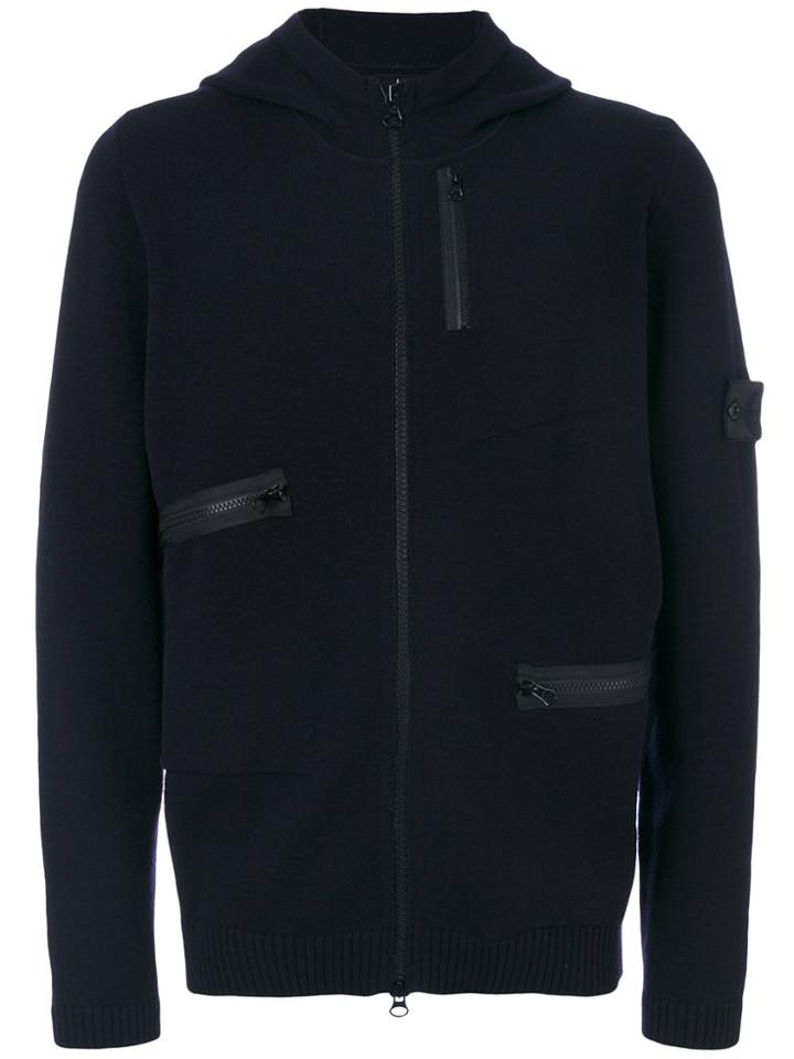 Stone Island Shadow Project Asymmetric Pocket Hoodie - Blue