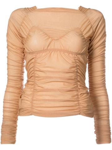Paula Knorr Gathered Blouse - Neutrals