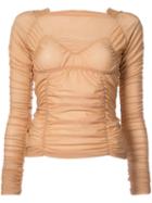 Paula Knorr Gathered Blouse - Neutrals