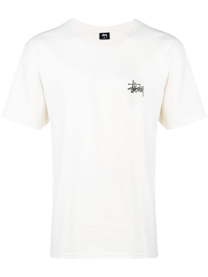Stussy Logo Printed T-shirt - Neutrals