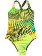 Lygia E Nanny Kids Printed Swimsuit, Girl's, Size: 8 Yrs, Green