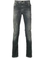 Bikkembergs Distressed Slim Jeans - Grey